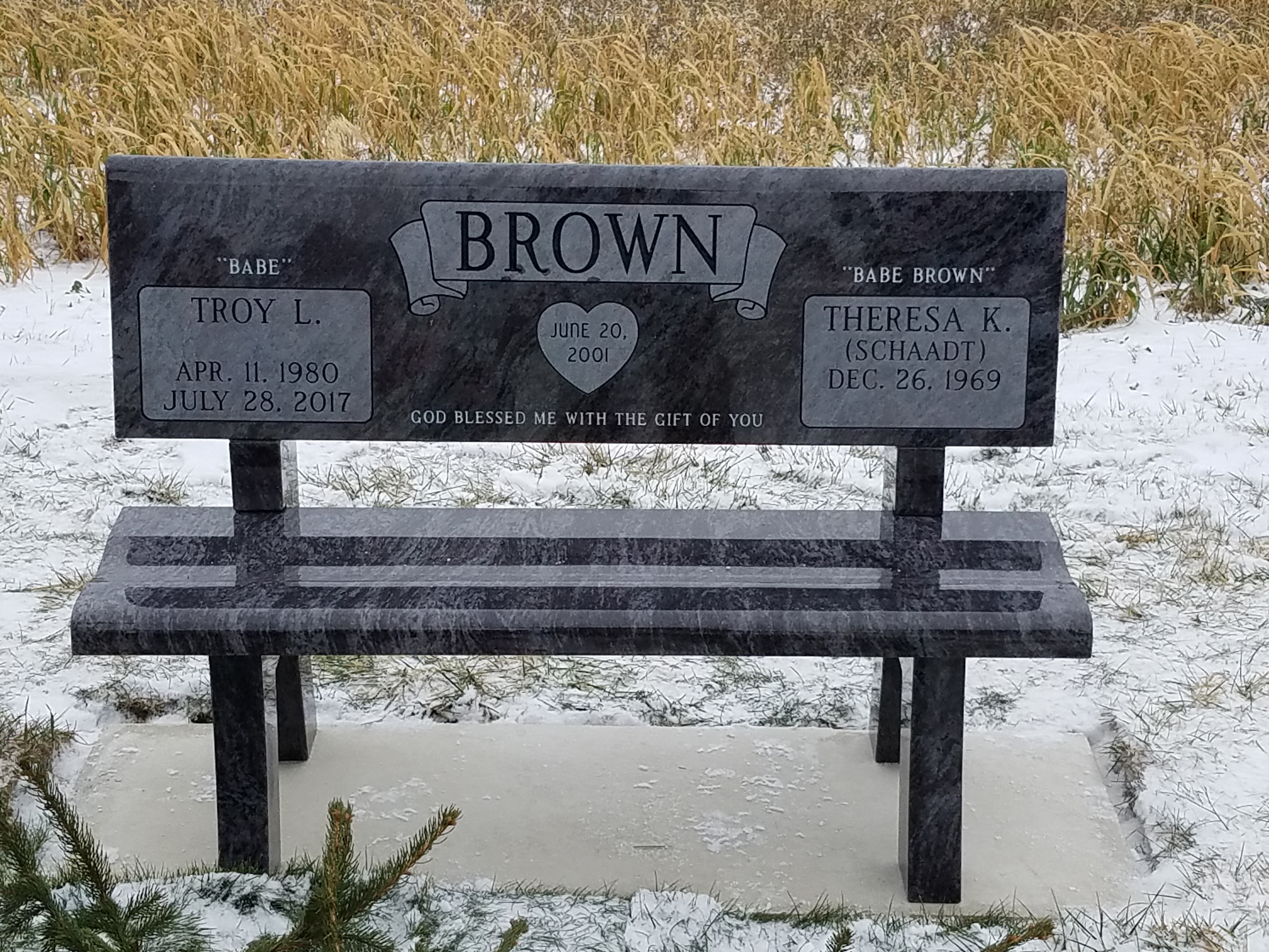 Engraved Memorial Bench